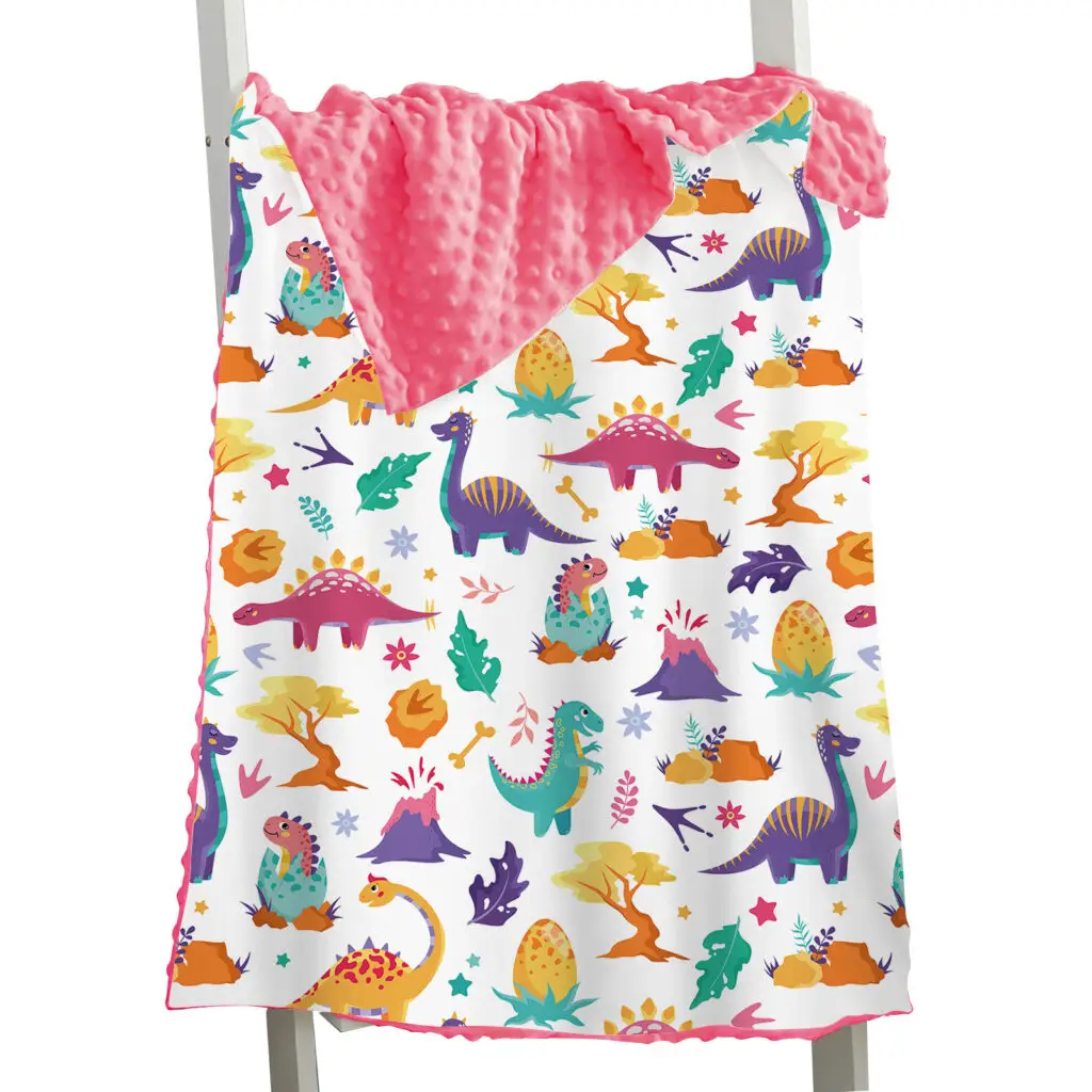 Dinosaur Toddler Baby Minky Blanket 21