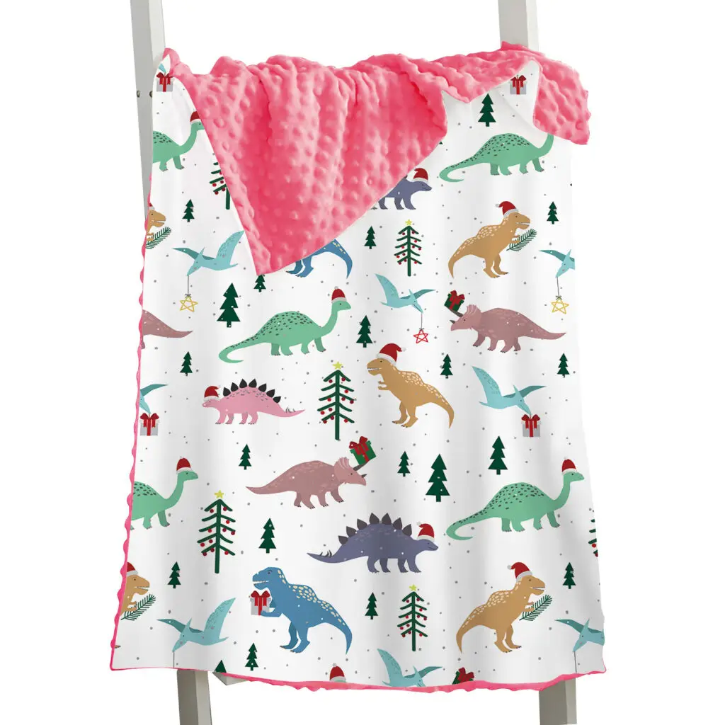 Dinosaur Toddler Baby Minky Blanket 23