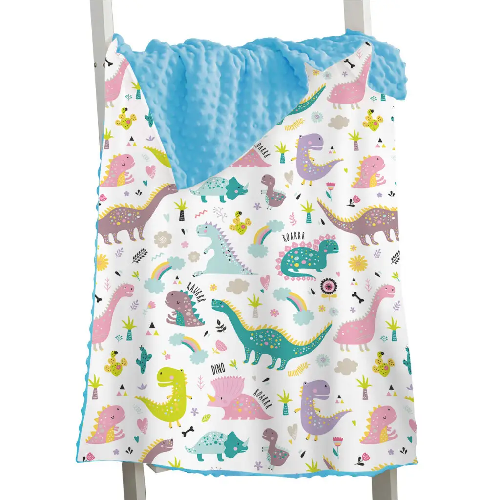 Dinosaur Toddler Baby Minky Blanket 24