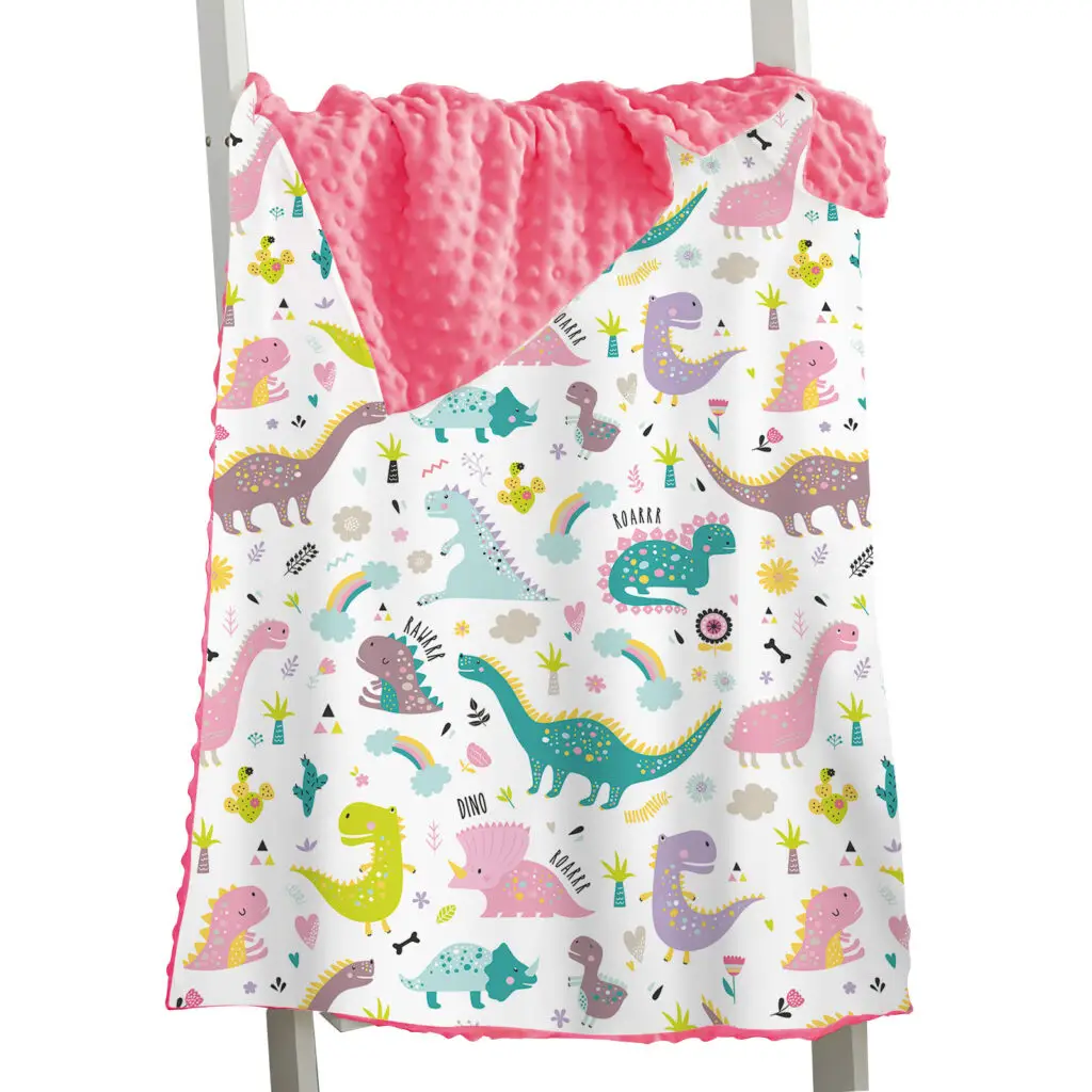 Dinosaur Toddler Baby Minky Blanket 5