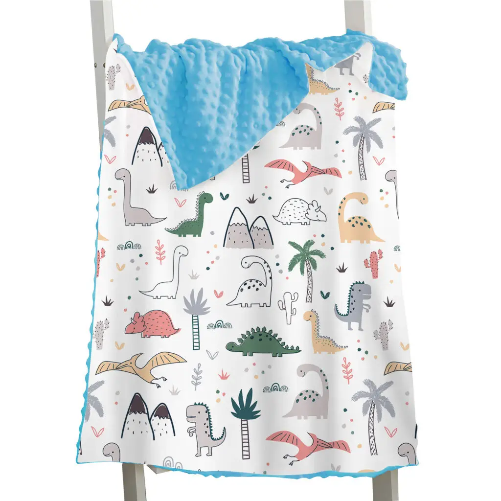 Dinosaur Toddler Baby Minky Blanket 6