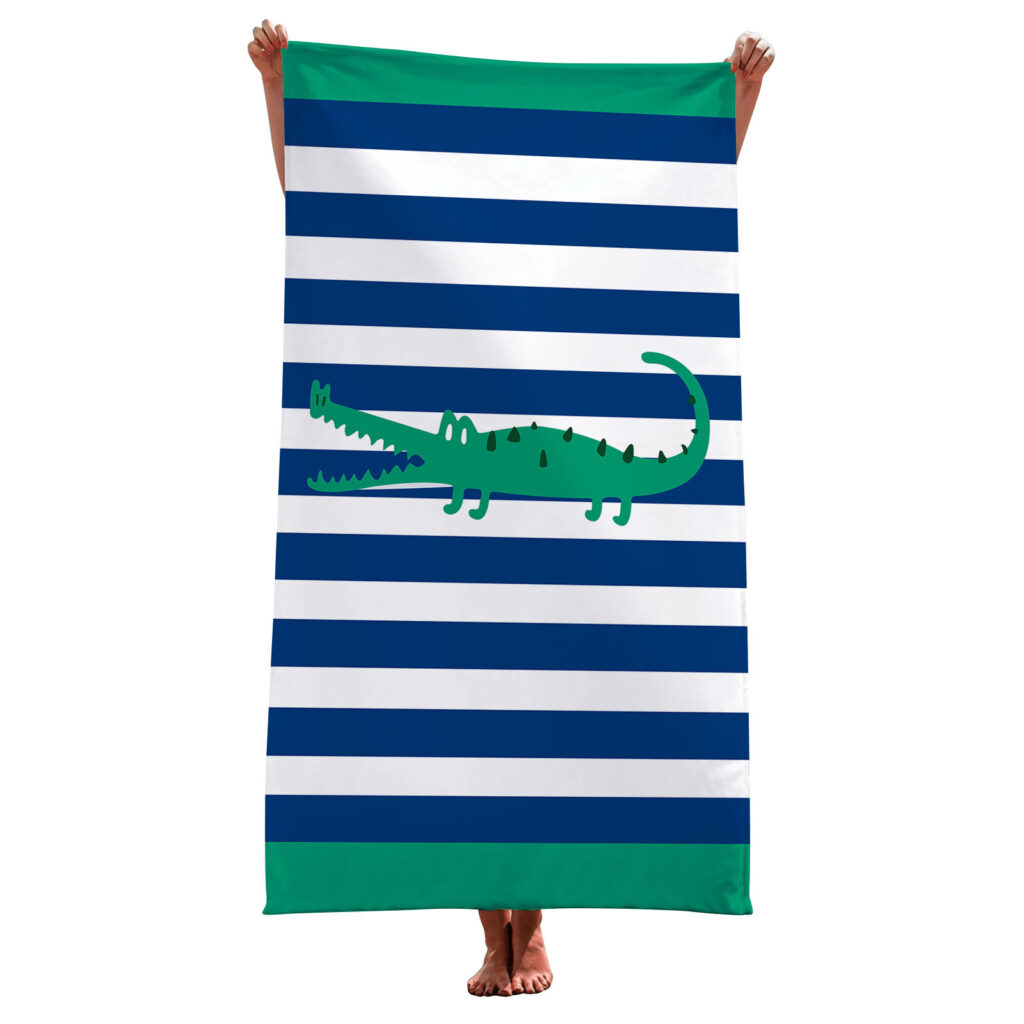 Dinosaur Whale Seahorse Striped Animal Beach Towel 10
