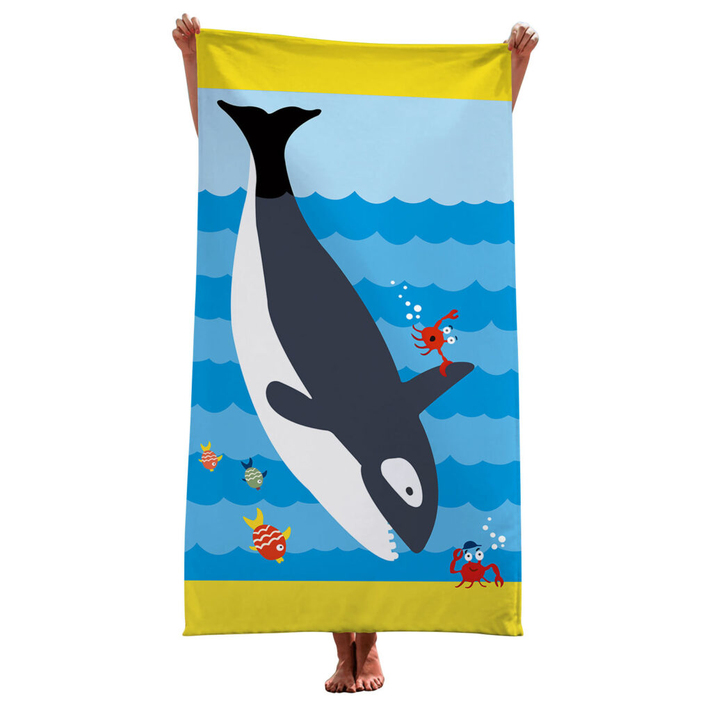 Dinosaur Whale Seahorse Striped Animal Beach Towel 13