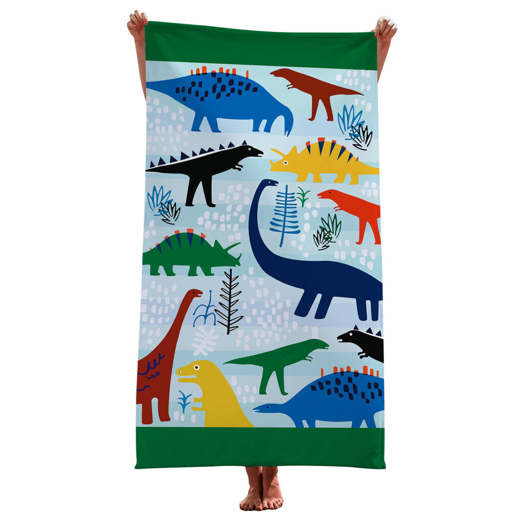 Dinosaur Whale Seahorse Striped Animal Beach Towel 8