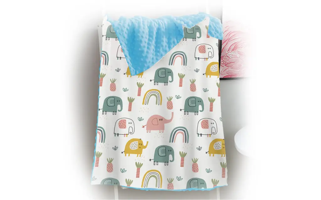 Full Printed Elephant Baby Minky Blanket 1 Elephant Baby Minky Blanket