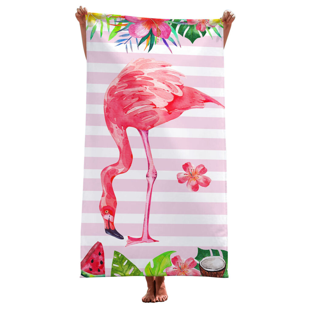 Flamingo Pink Beach Towel For Women 10