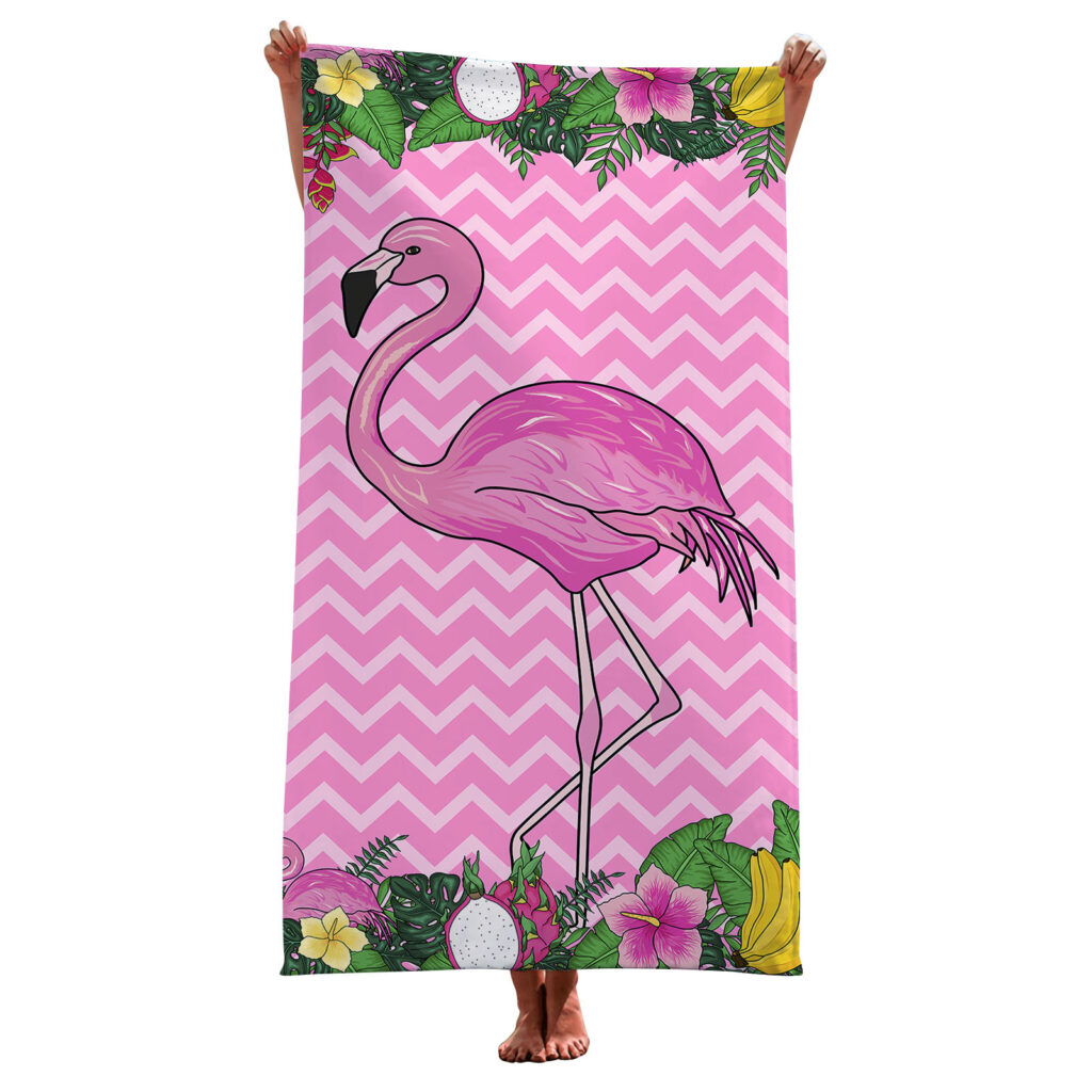 Flamingo Pink Beach Towel For Women 11