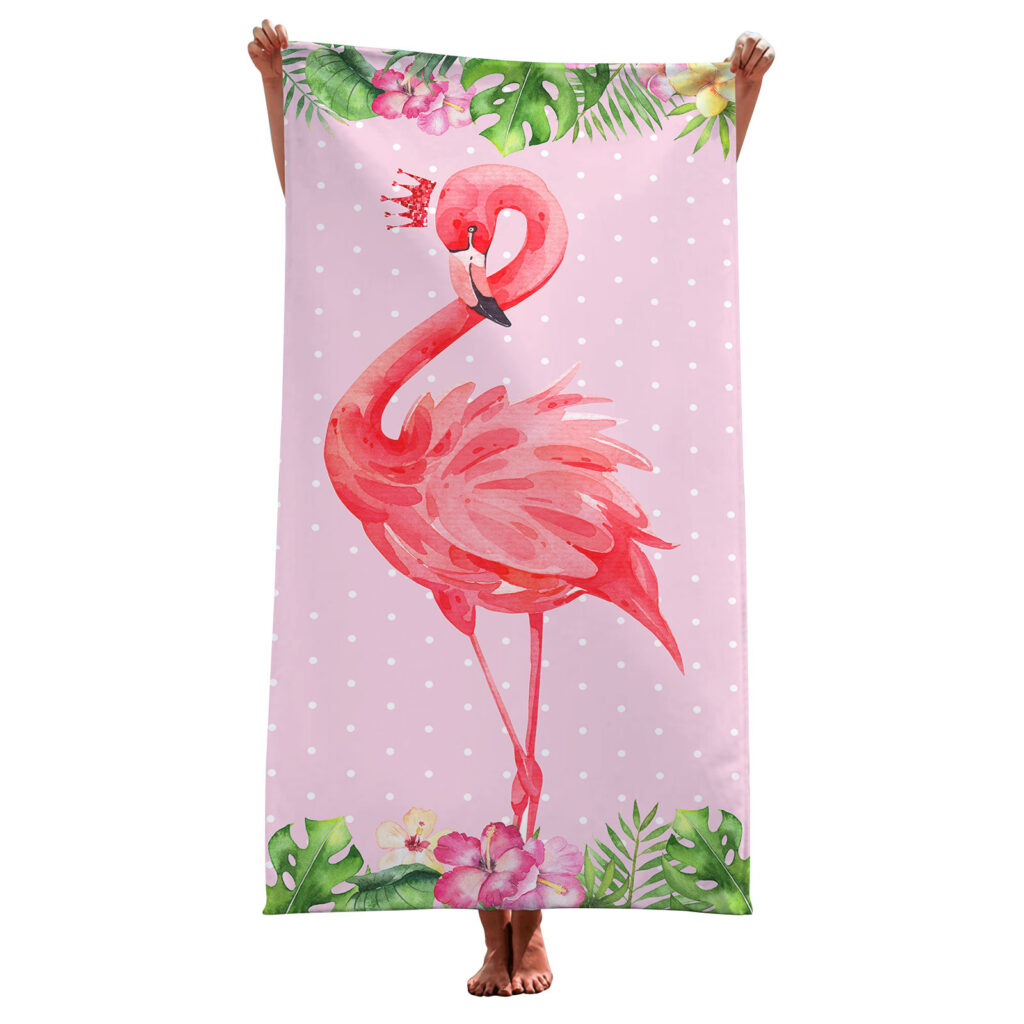 Flamingo Pink Beach Towel For Women 12