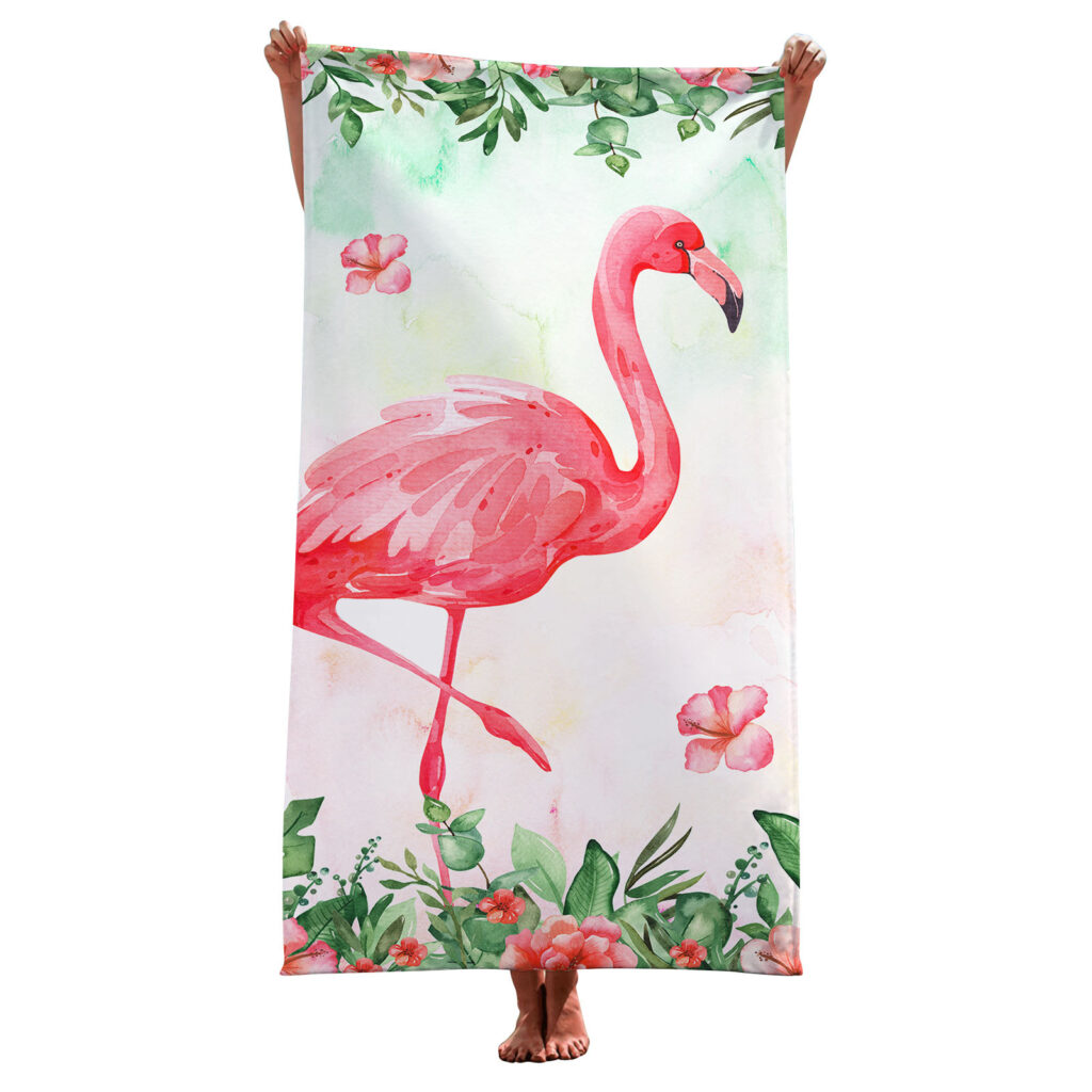 Flamingo Pink Beach Towel For Women 14