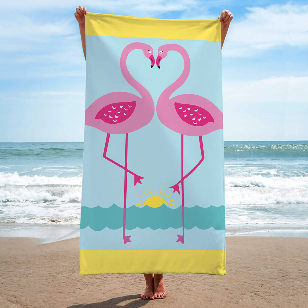 Flamingo Pink Beach Towel For Women 16