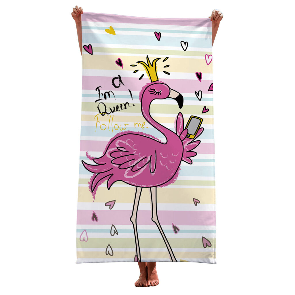 Flamingo Pink Beach Towel For Women 2