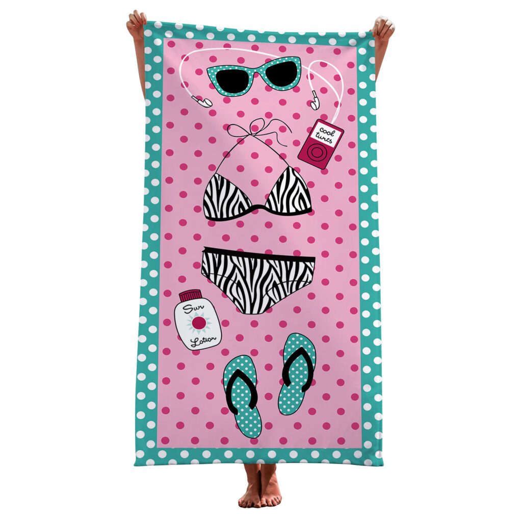 Flamingo Pink Beach Towel For Women 21