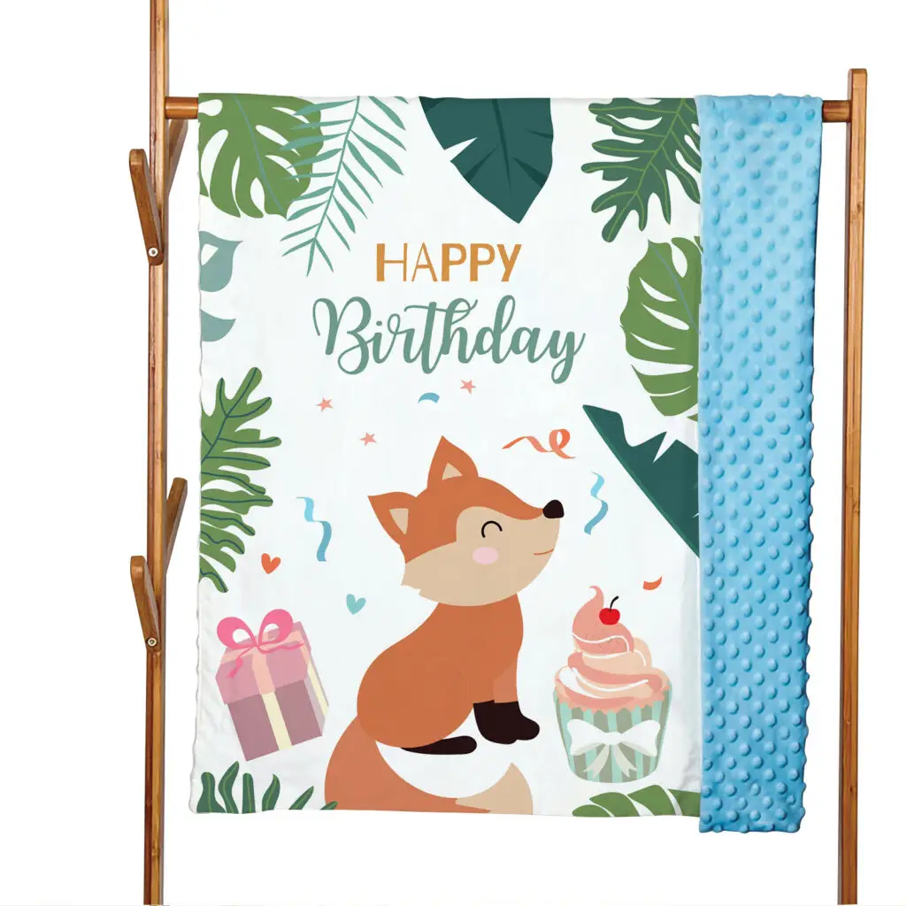 Fox Lion Tiger Monkey Minky Blanket 10