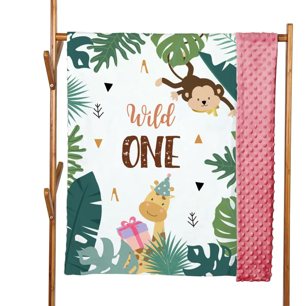Fox Lion Tiger Monkey Minky Blanket 13