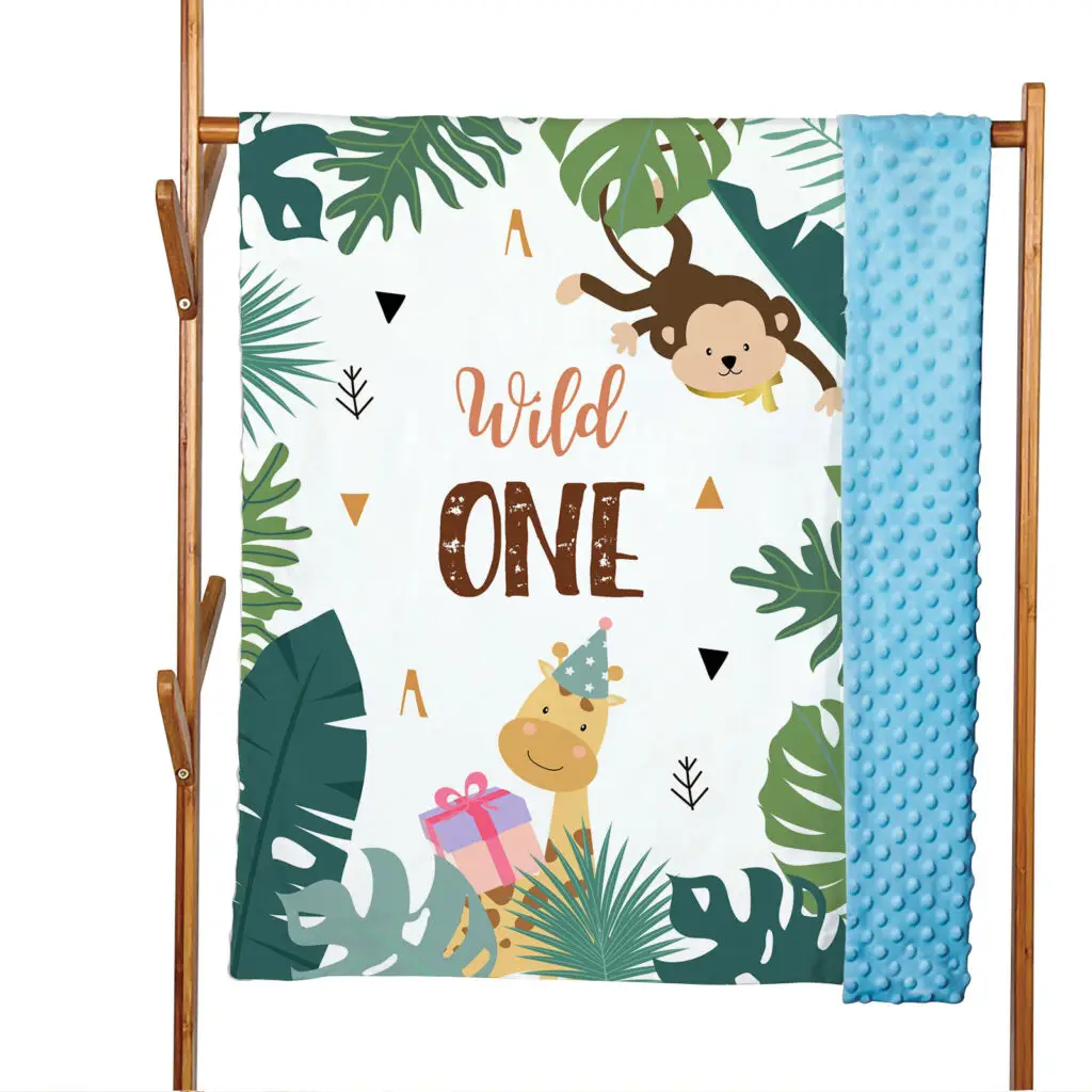 Fox Lion Tiger Monkey Minky Blanket 14