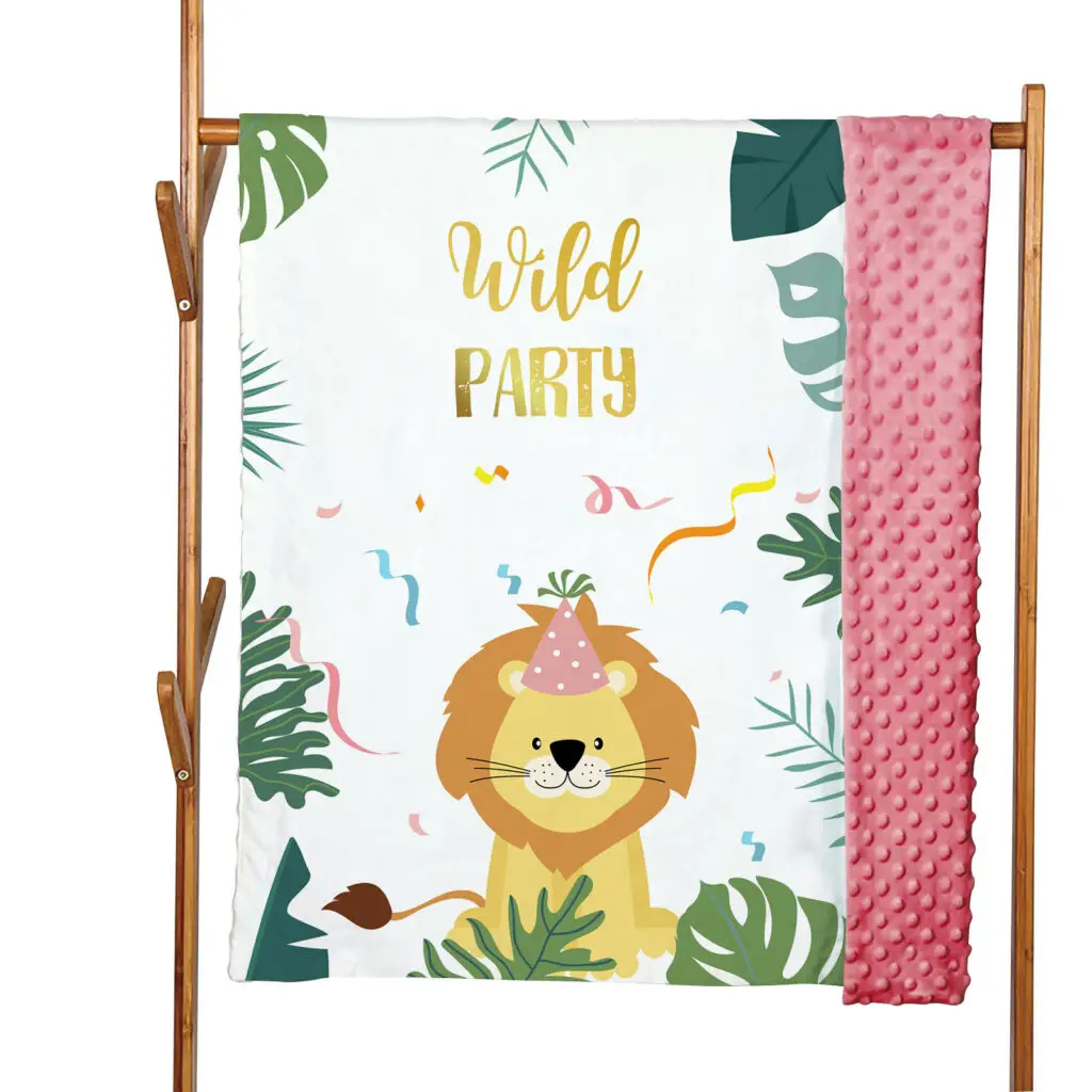 Fox Lion Tiger Monkey Minky Blanket 15