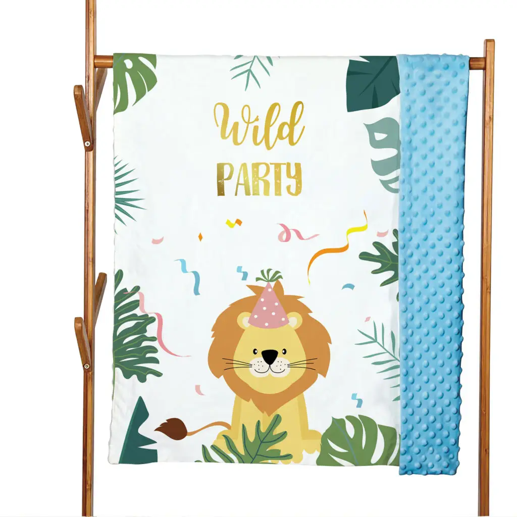 Fox Lion Tiger Monkey Minky Blanket 16