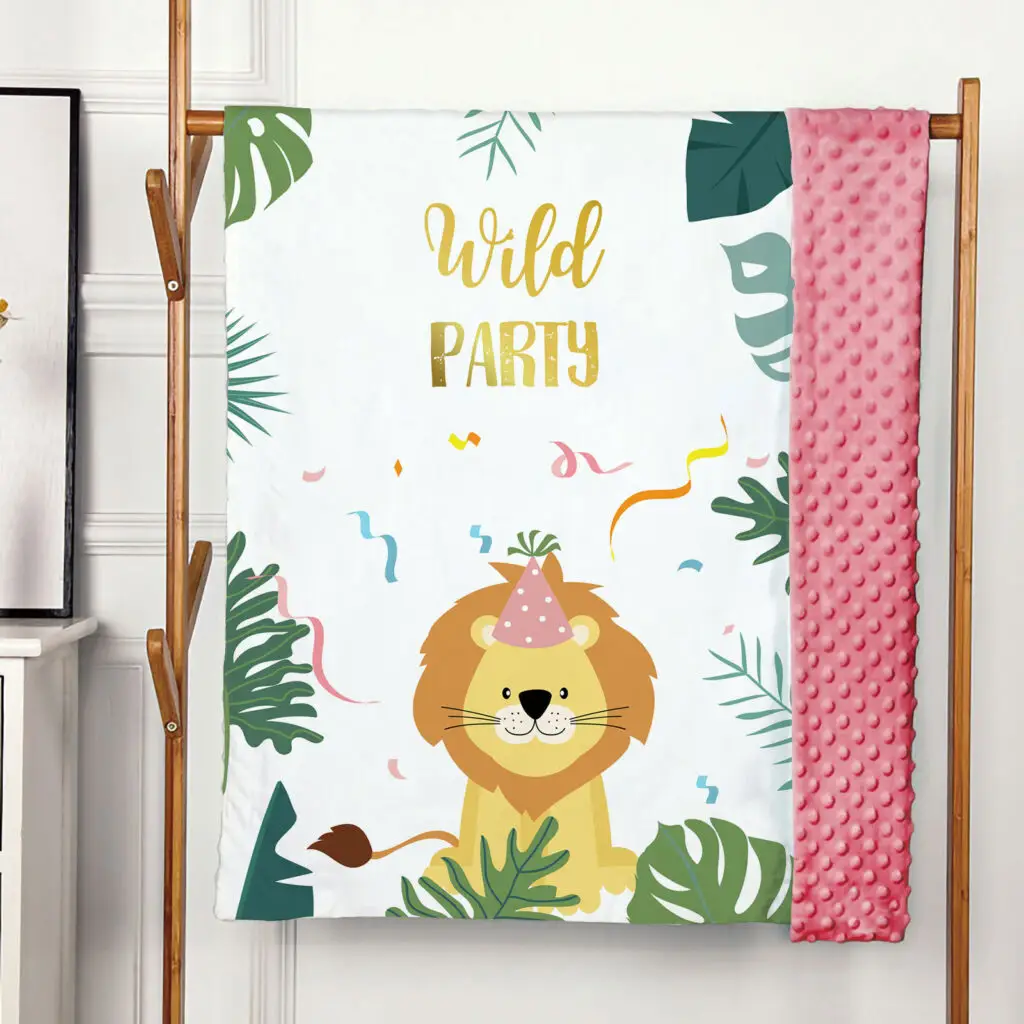Fox Lion Tiger Monkey Minky Blanket 2