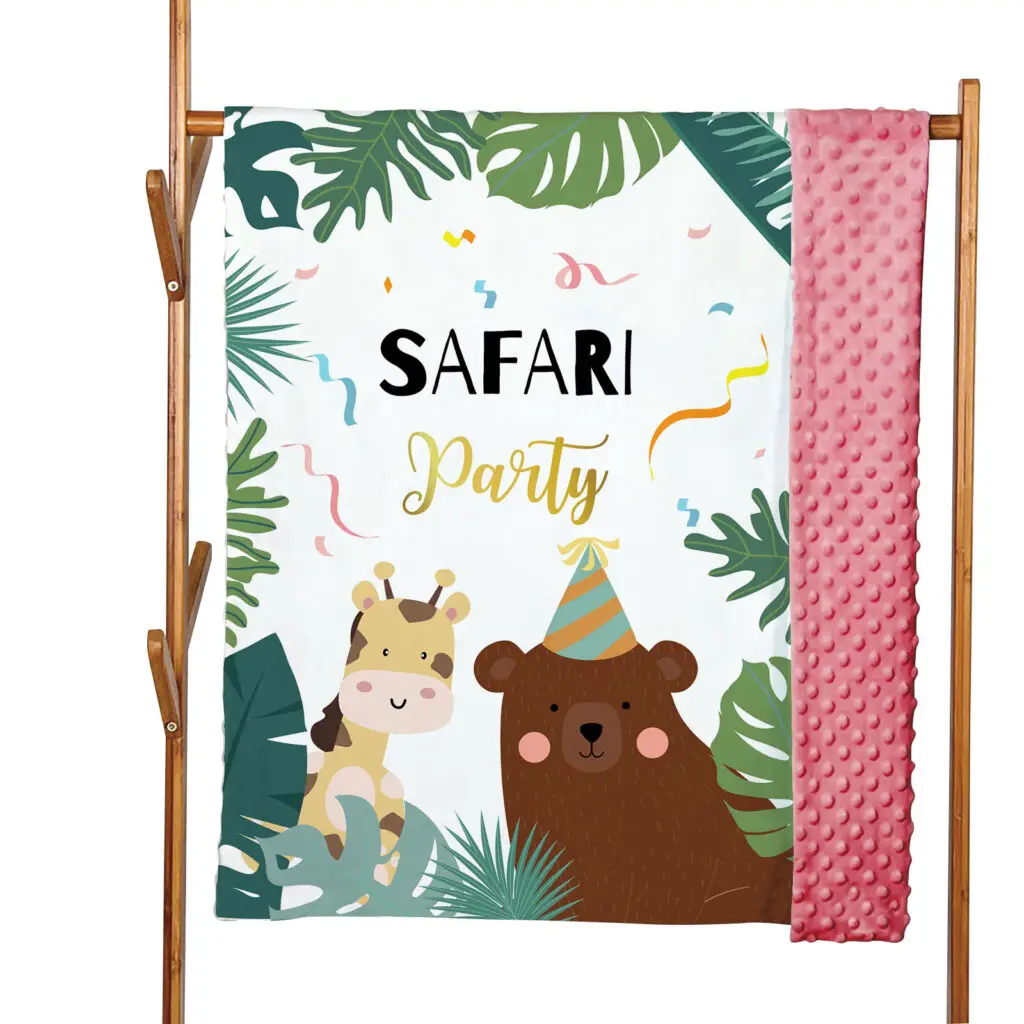Fox Lion Tiger Monkey Minky Blanket 7