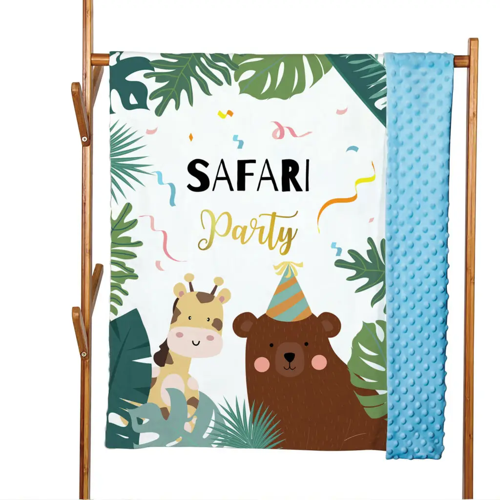 Fox Lion Tiger Monkey Minky Blanket 8