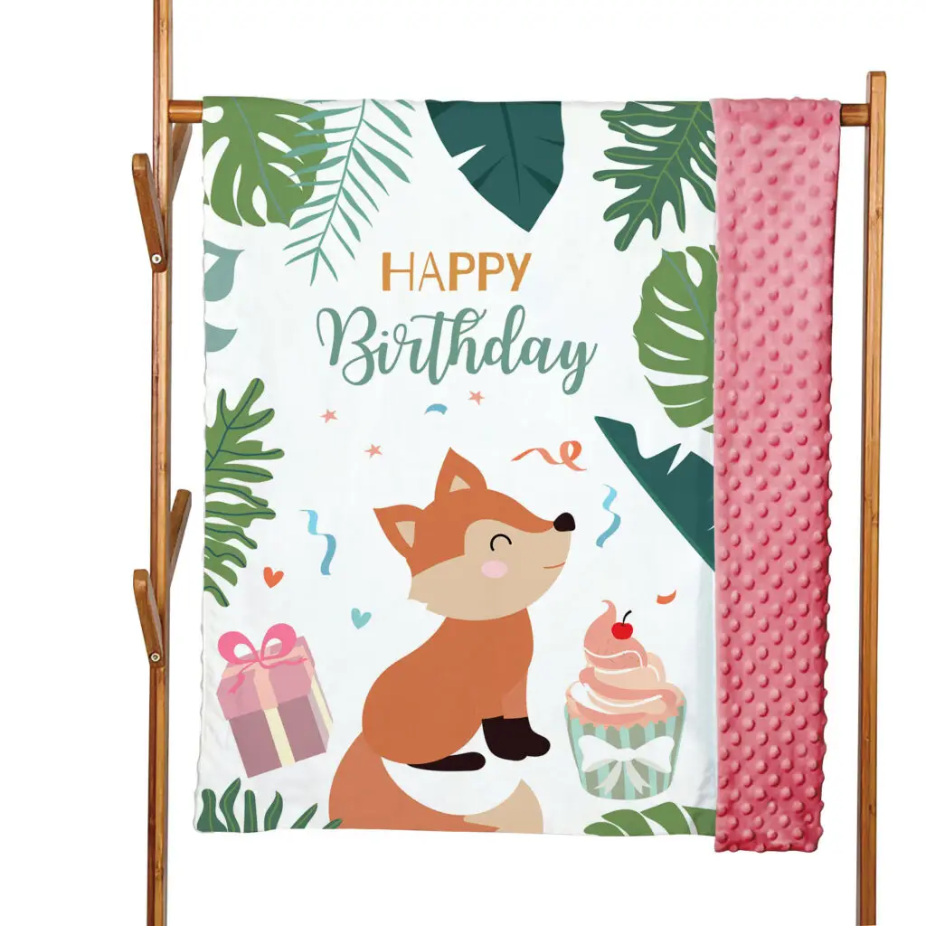 Fox Lion Tiger Monkey Minky Blanket 9