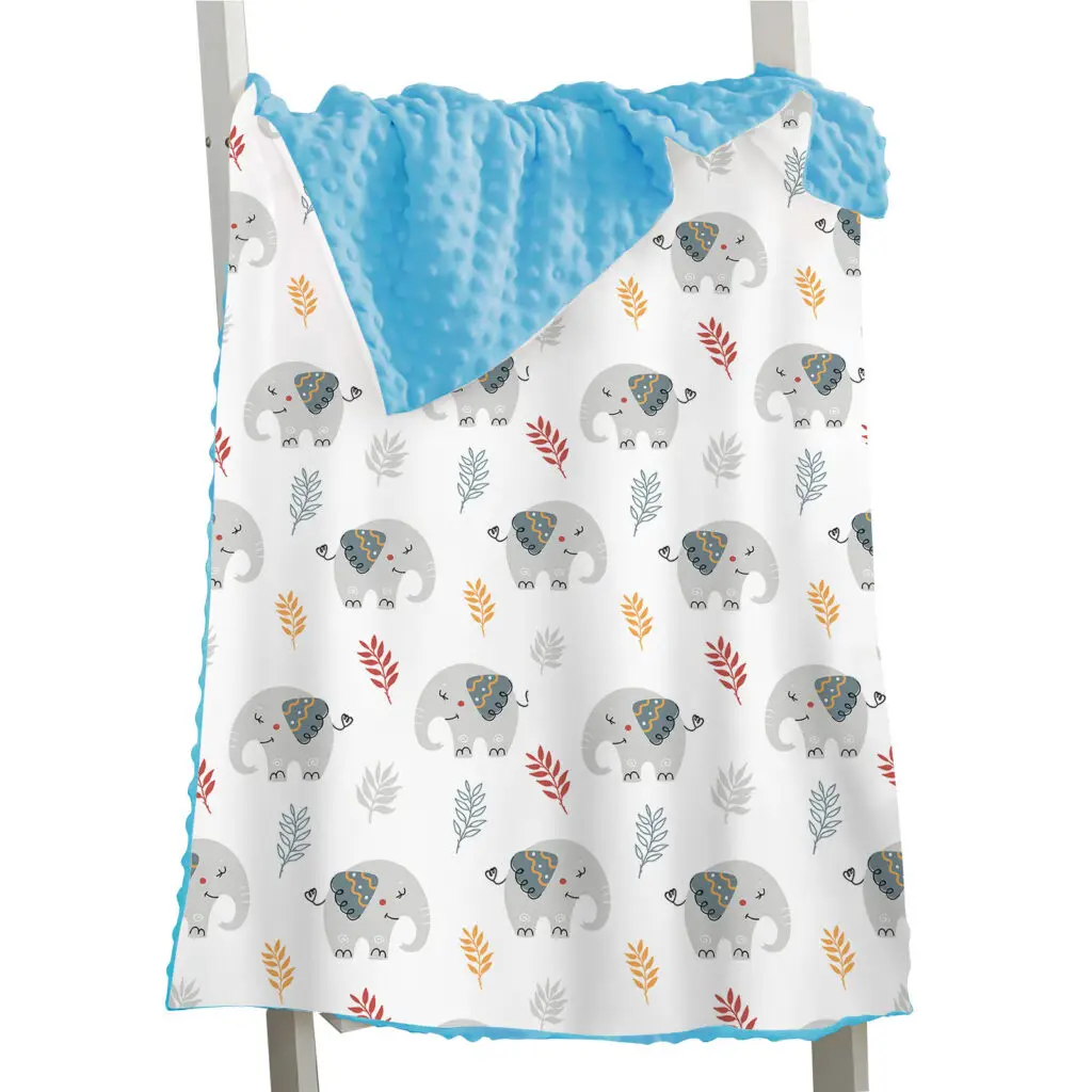 Full Printed Elephant Baby Minky Blanket 17