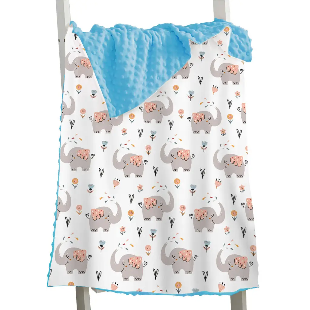 Full Printed Elephant Baby Minky Blanket 19