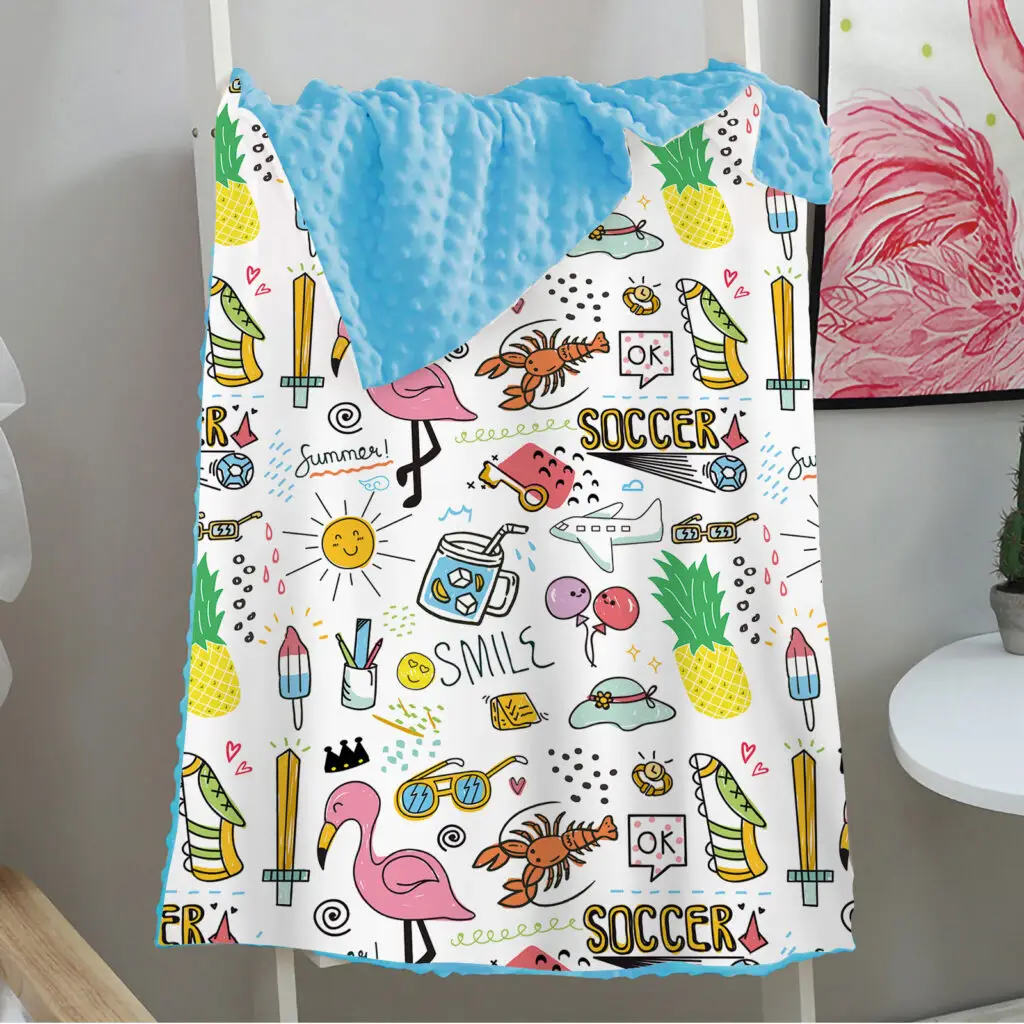 Full Printed Elephant Baby Minky Blanket 2