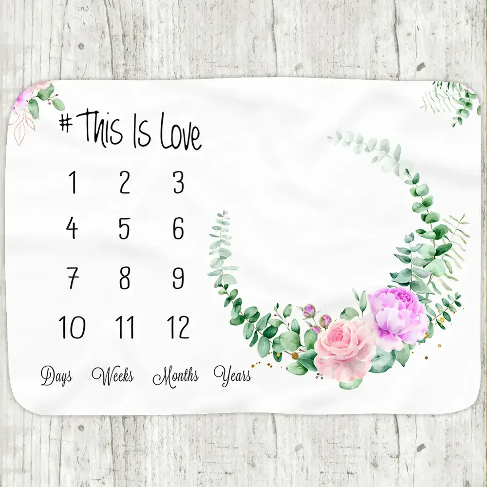 Garland Of Leaves Baby Milestone Blanket 2 Garland Of Leaves Baby Milestone Blanket 1