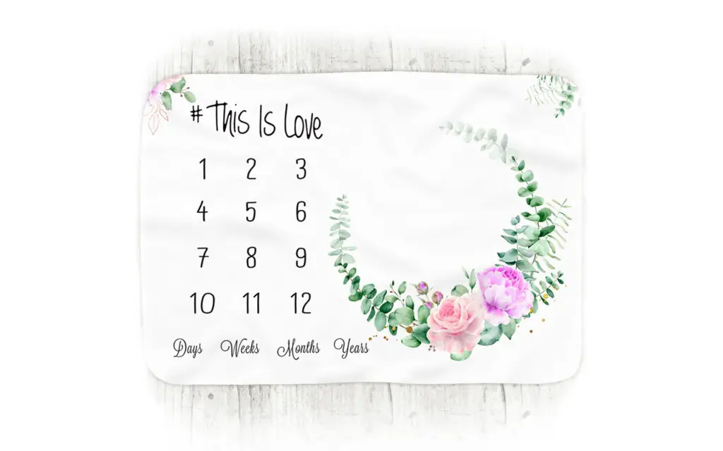 Garland Of Leaves Baby Milestone Blanket 1 Garland Of Leaves Baby Milestone Blanket
