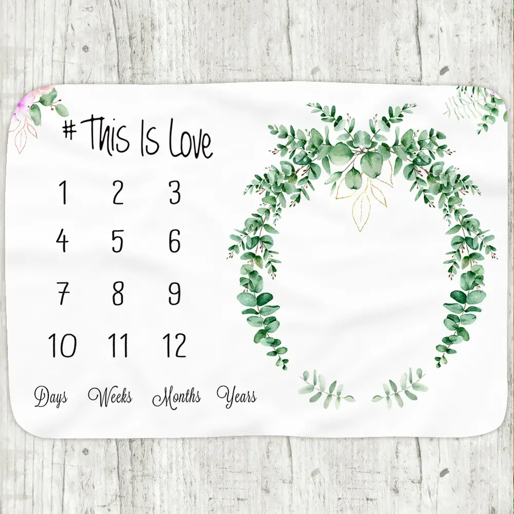Garland Of Leaves Baby Milestone Blanket 3 Garland Of Leaves Baby Milestone Blanket 2