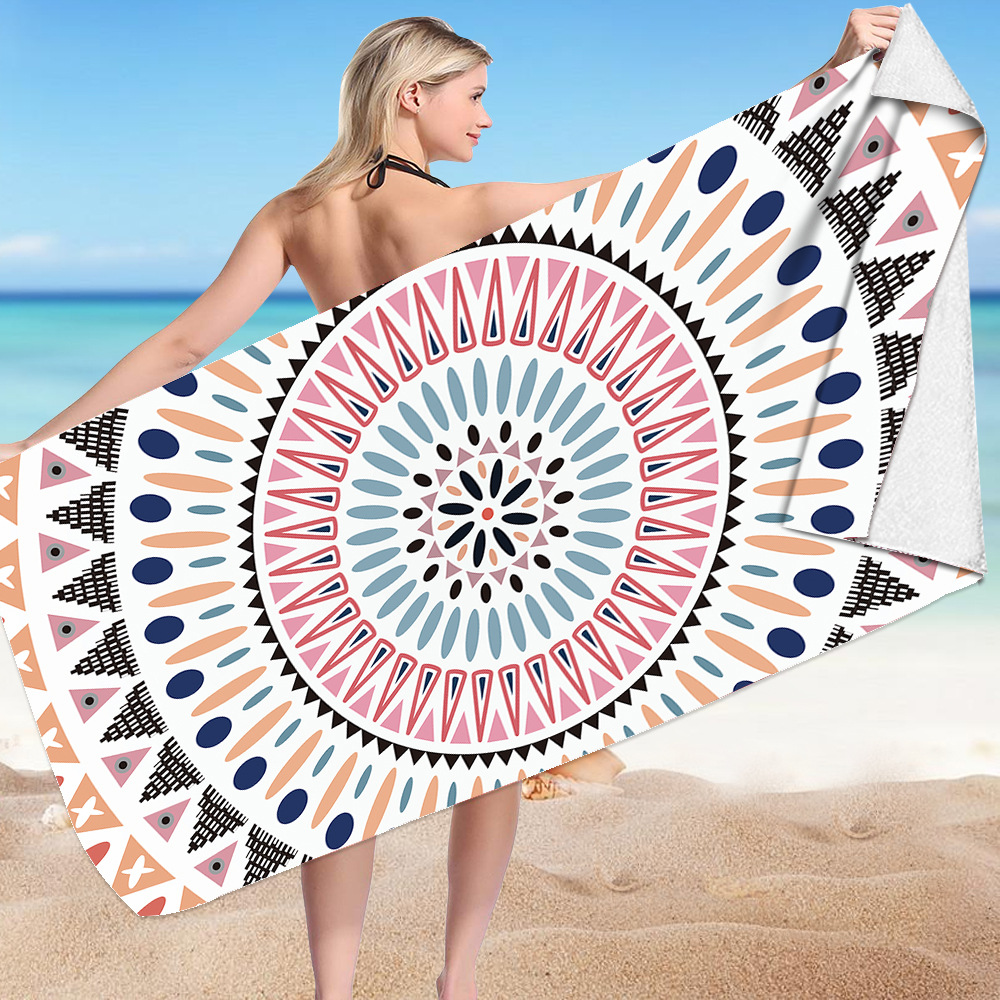 Geometric Mandala Stripes Lines Beach Towel 3 Geometric Stripes Lines Mandala Beach Towel 2