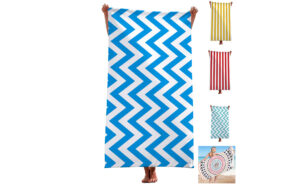 Geometric Stripes Lines Mandala Beach Towel