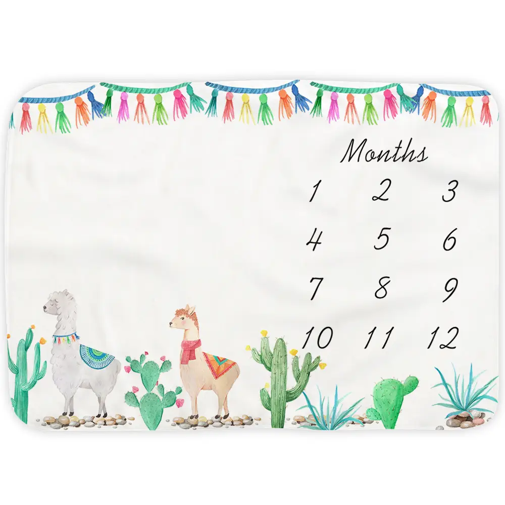 Giraffe Alpaca Milestone Baby Blanket 6 Giraffe Alpaca Milestone Baby Blanket 5