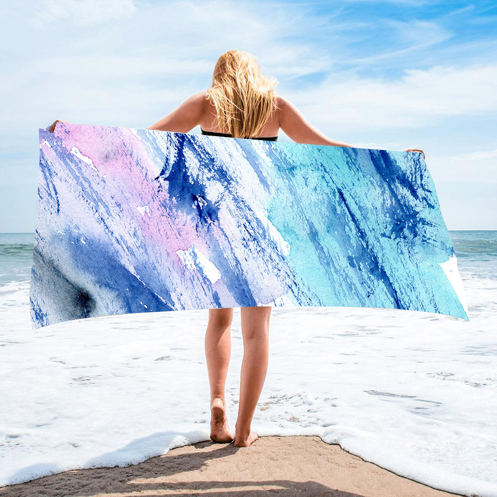 Gold Green Gilt Marble Beach Towel 10