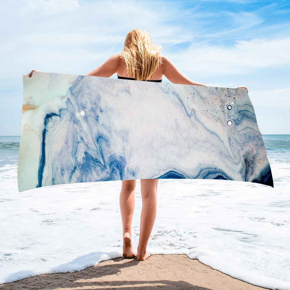 Gold Green Gilt Marble Beach Towel 16