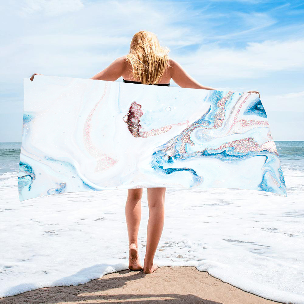 Gold Green Gilt Marble Beach Towel 19