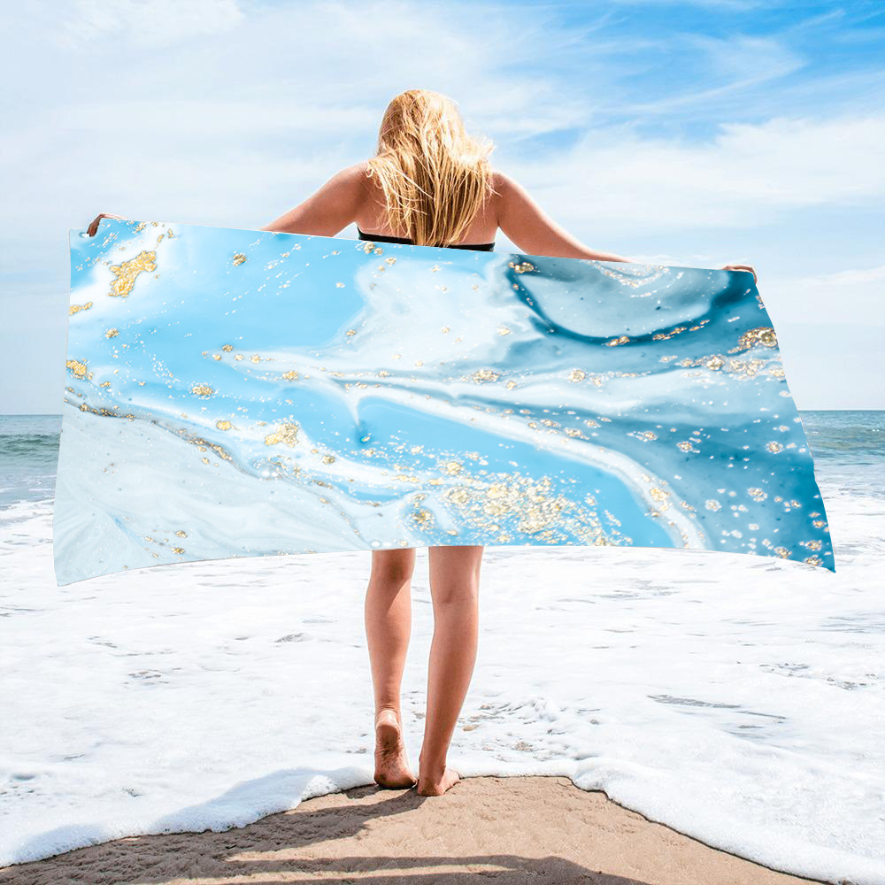 Gold Green Gilt Marble Beach Towel 20