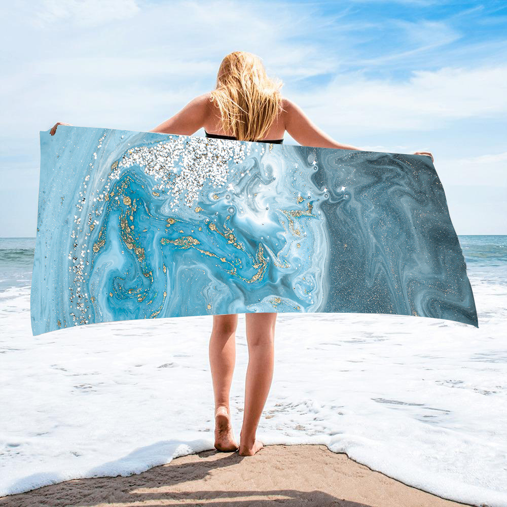 Gold Green Gilt Marble Beach Towel 21
