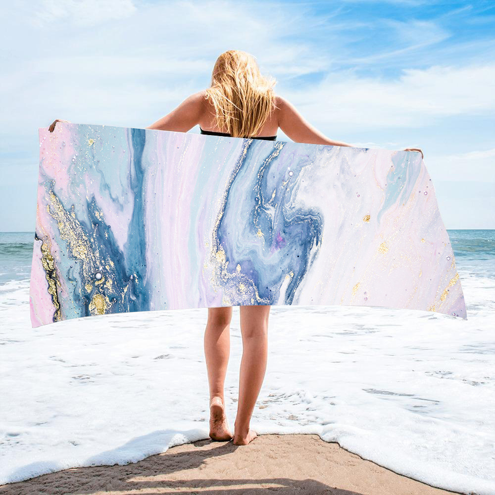 Gold Green Gilt Marble Beach Towel 22