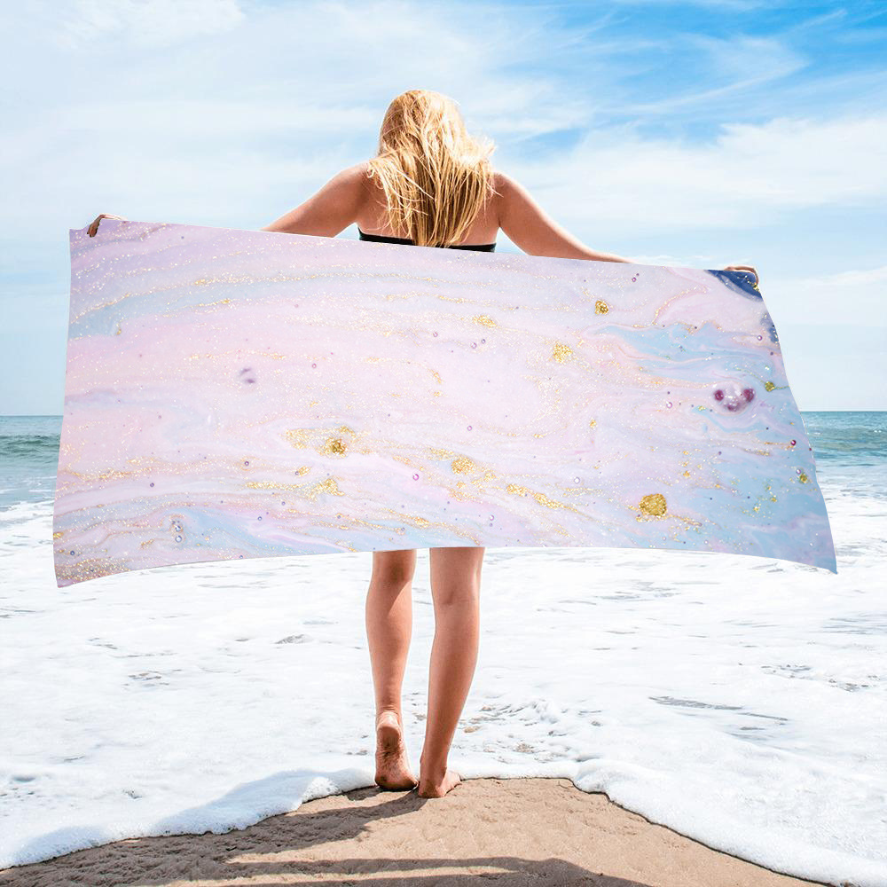 Gold Green Gilt Marble Beach Towel 23