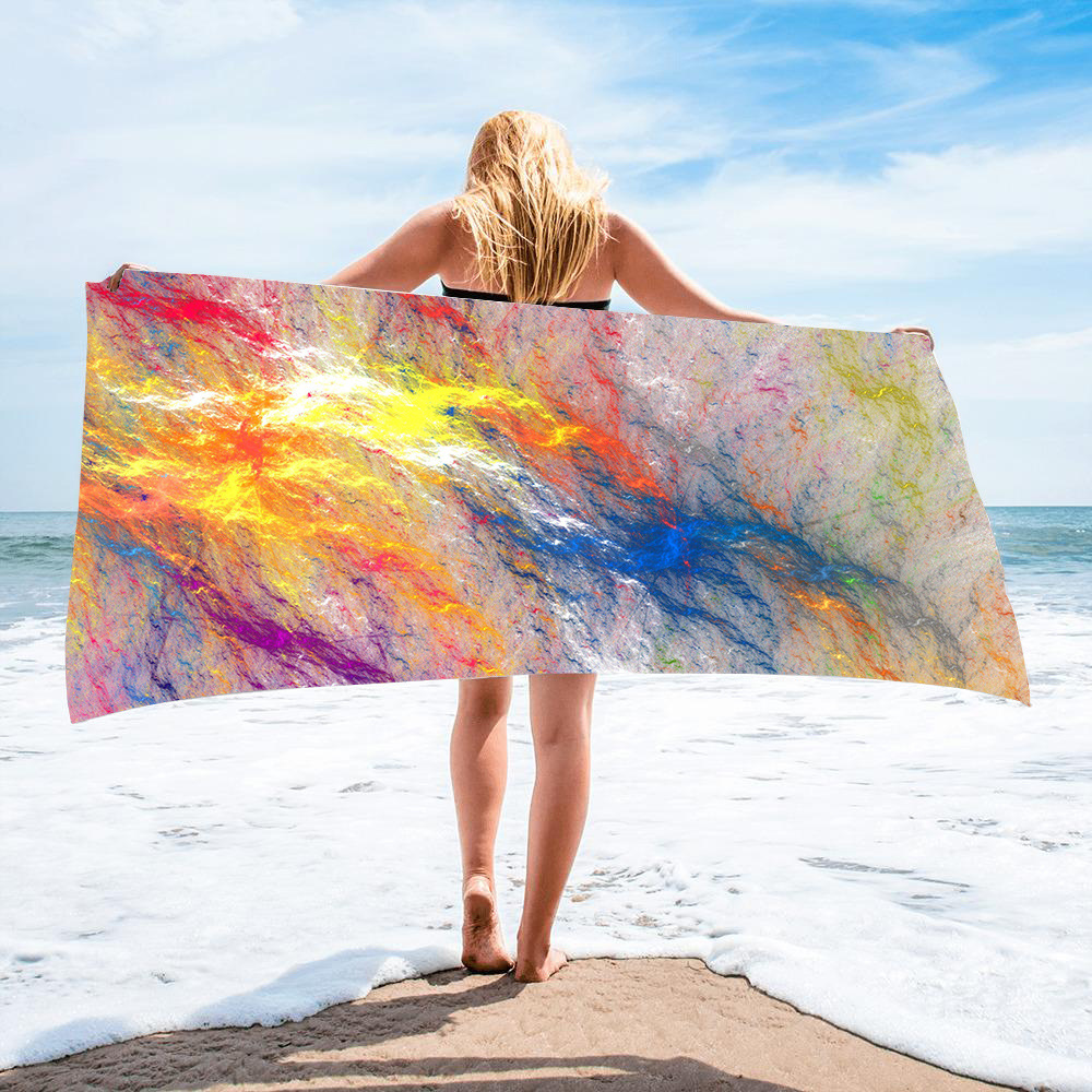 Gold Green Gilt Marble Beach Towel 24