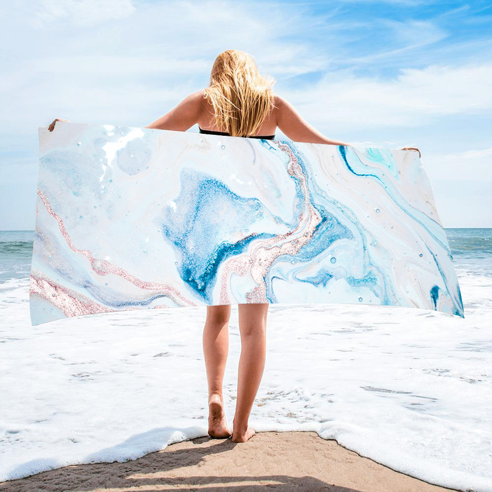 Gold Green Gilt Marble Beach Towel 27