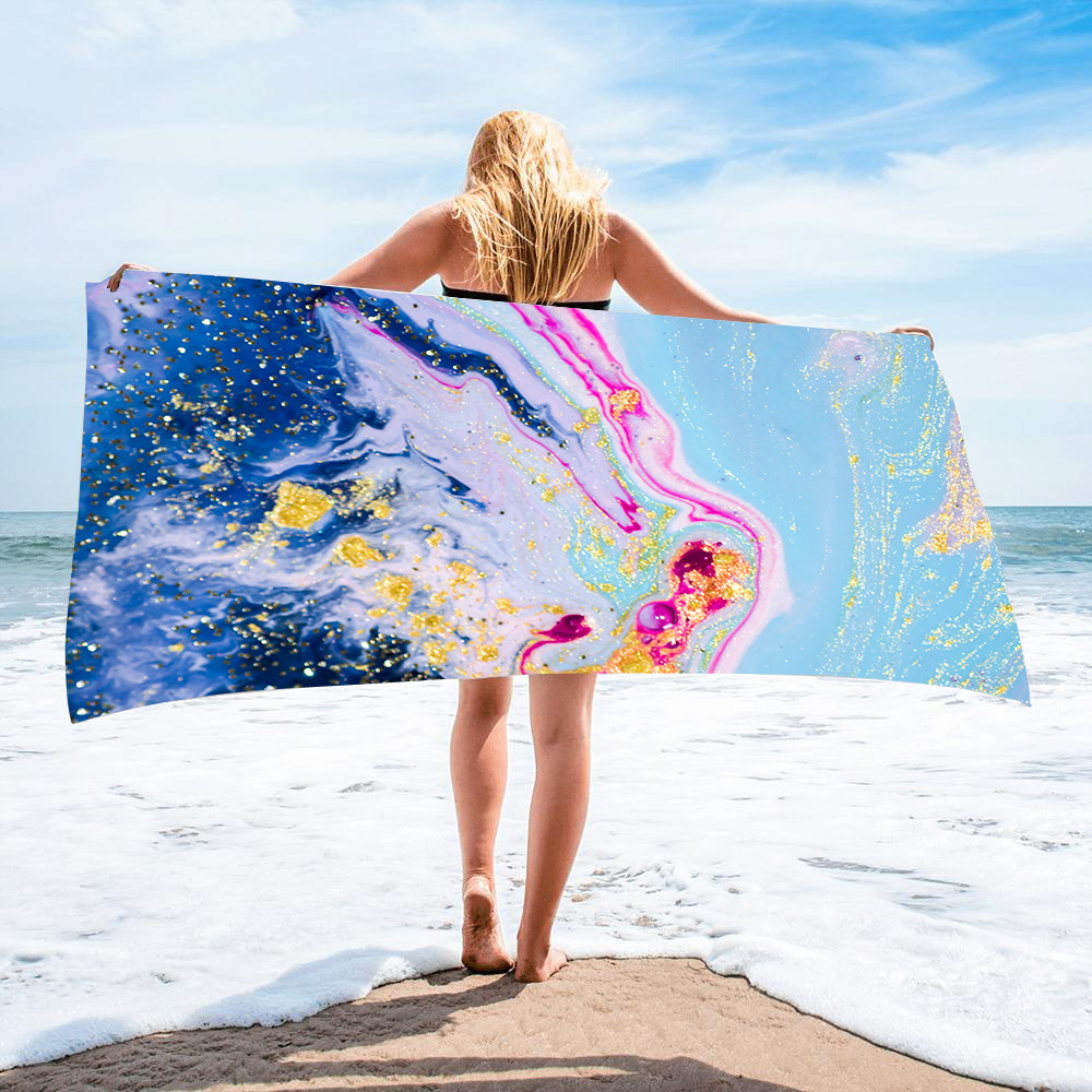 Gold Green Gilt Marble Beach Towel 28