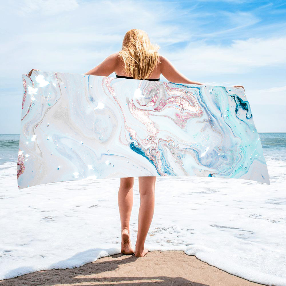 Gold Green Gilt Marble Beach Towel 29
