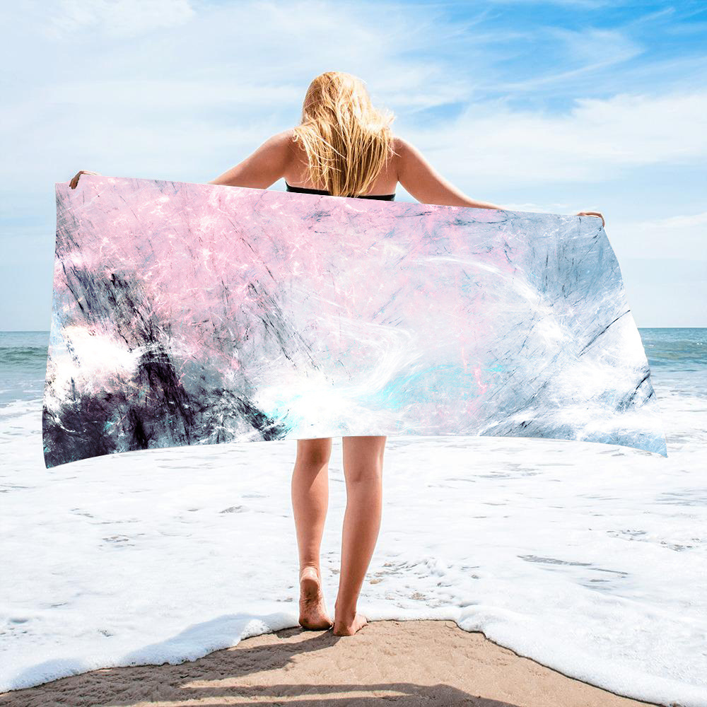 Gold Green Gilt Marble Beach Towel 3