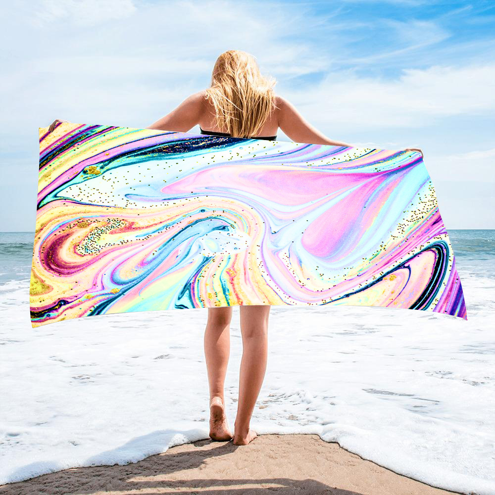 Gold Green Gilt Marble Beach Towel 31