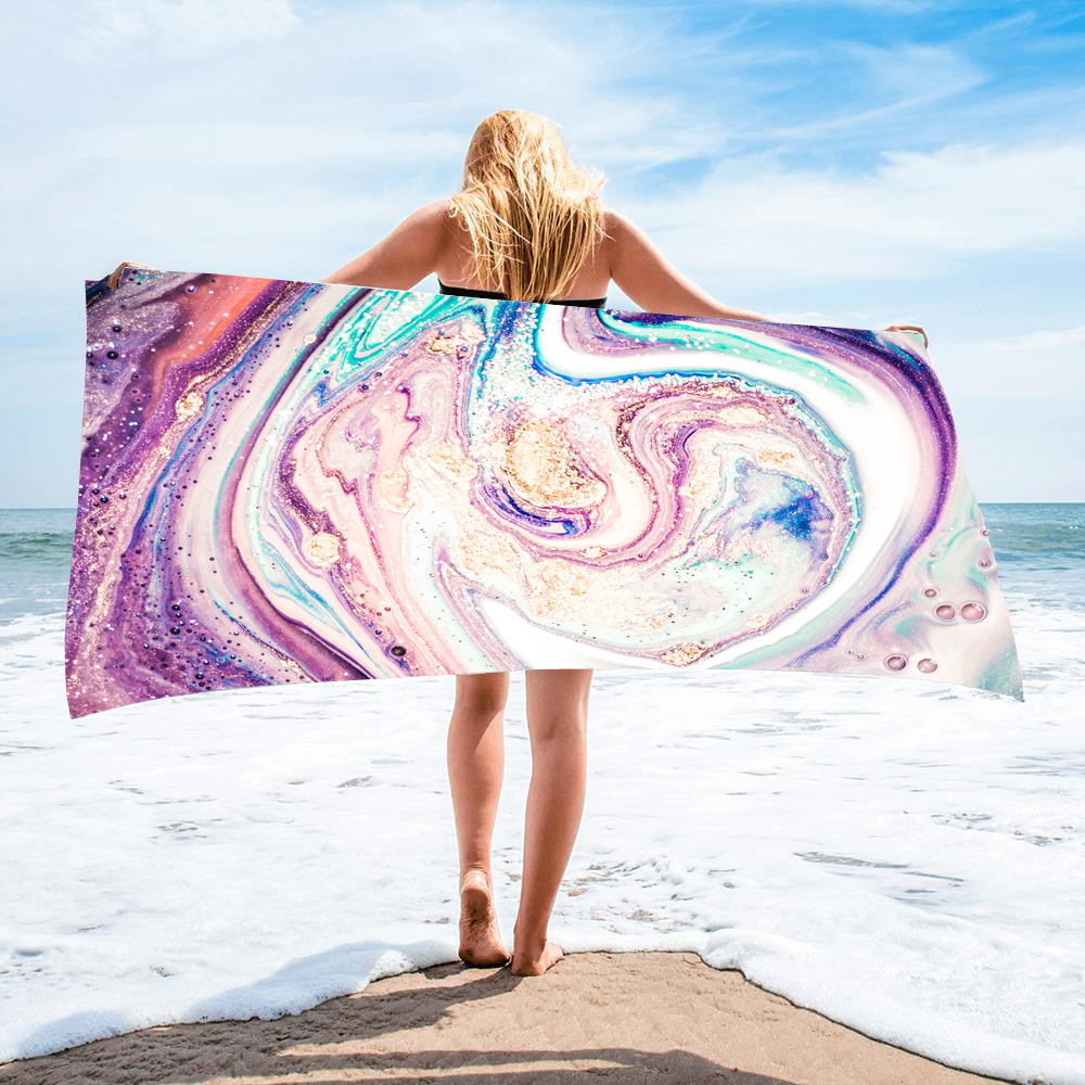 Gold Green Gilt Marble Beach Towel 34