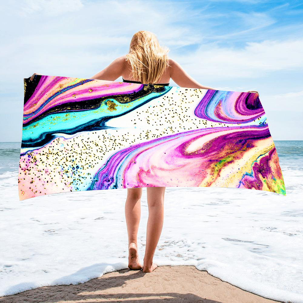Gold Green Gilt Marble Beach Towel 37