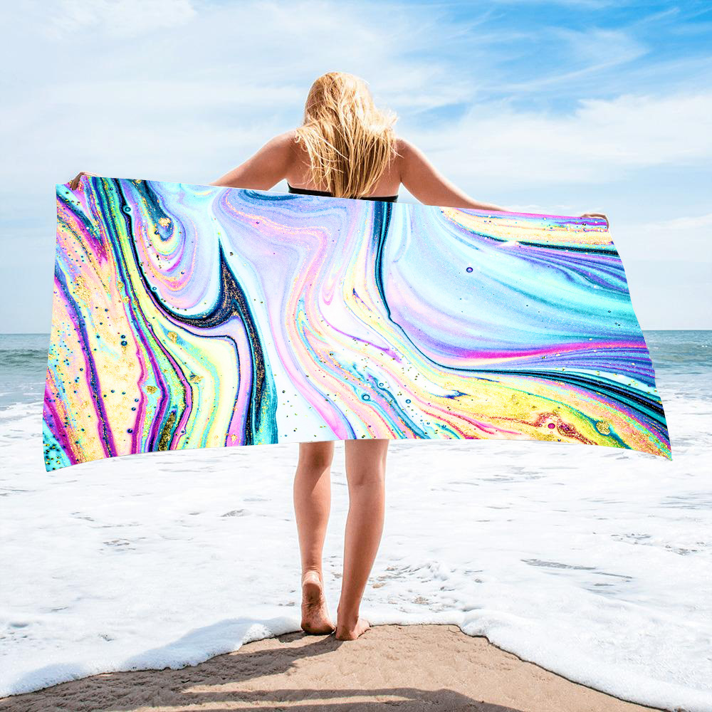 Gold Green Gilt Marble Beach Towel 38